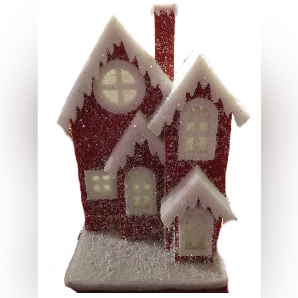 Festive Red and White Holiday House Decoration